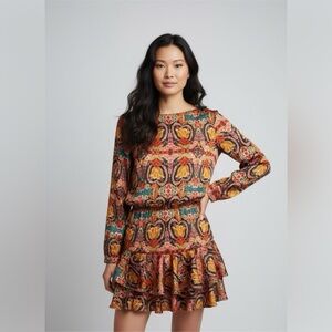 PatBo Silk Dress Woman's Size 38 Long Sleeve Dress